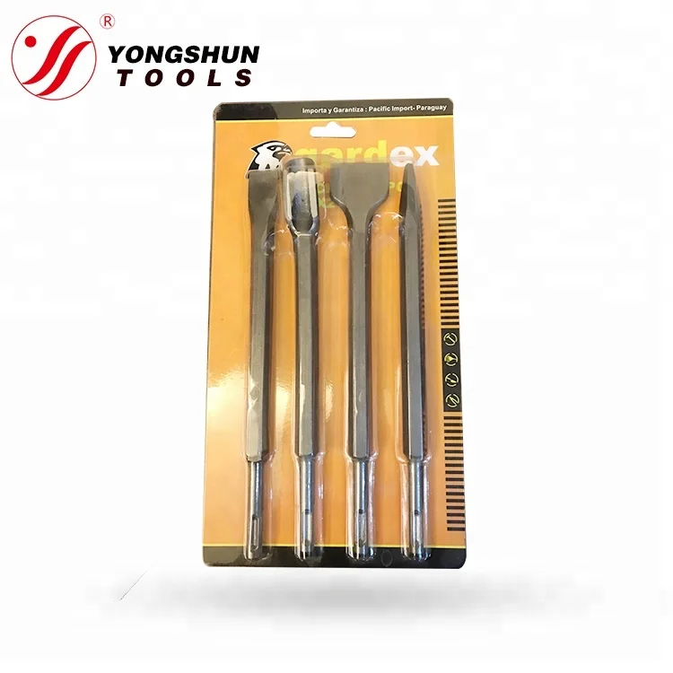 SDS PLUS and MAX point and flat hammer chisel