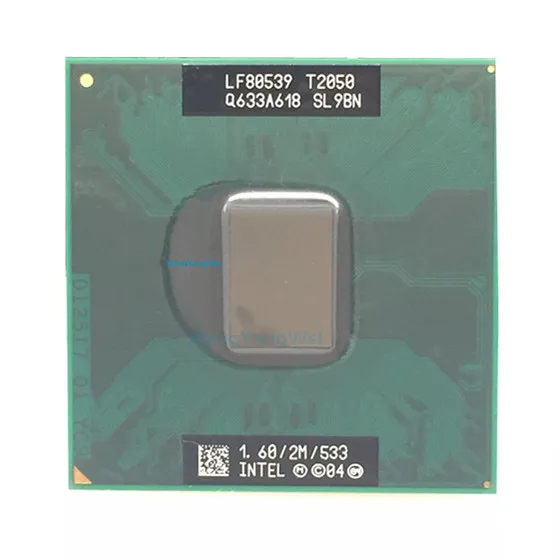 Процессор intel Core 2 Duo T2050, ЦП 2 Мб кэш-памяти/1,6 ГГц/533/двухъядерный процессор Socket 478 для ноутбука 945
