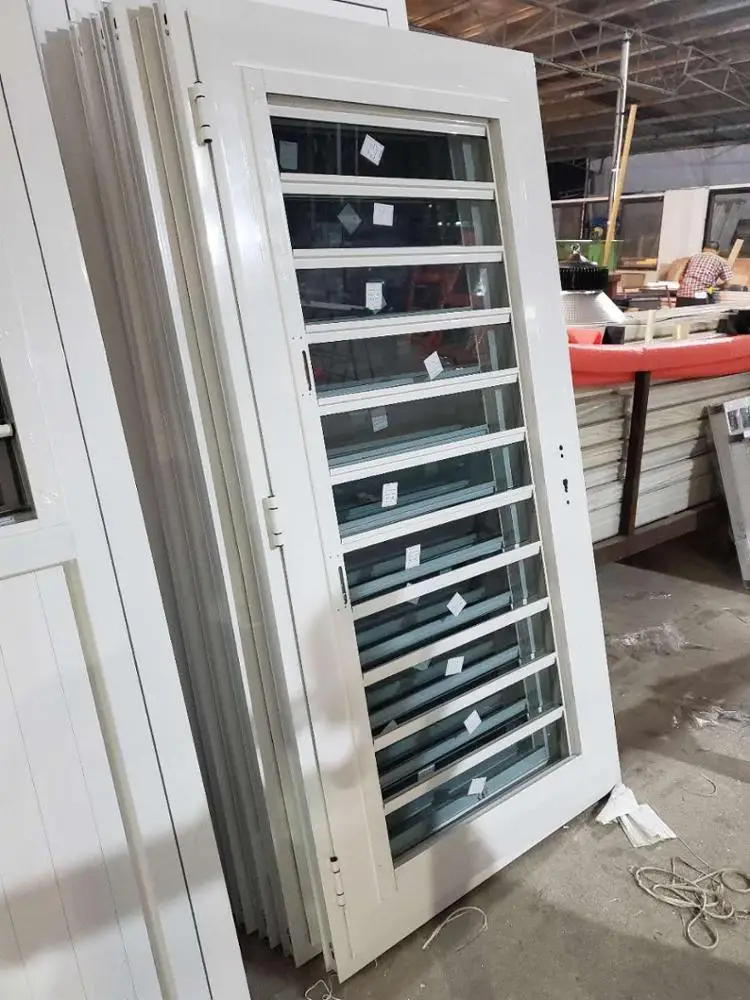 Aluminium jalousie window glass price with tempered grey glass and mosquoto net to Sint Maarten