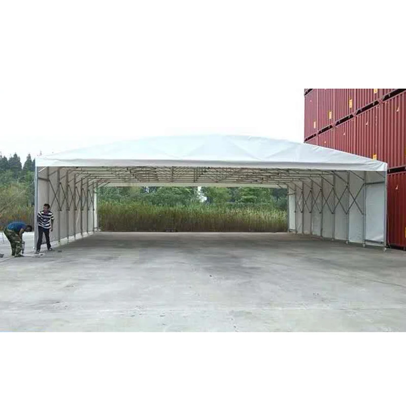 Оптовая продажа, большая промышленная складская растягивающаяся палатка из ПВХ с колесами
