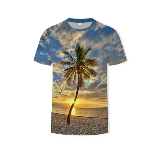 
fashion summer casual print o neck cotton t shirt for men 