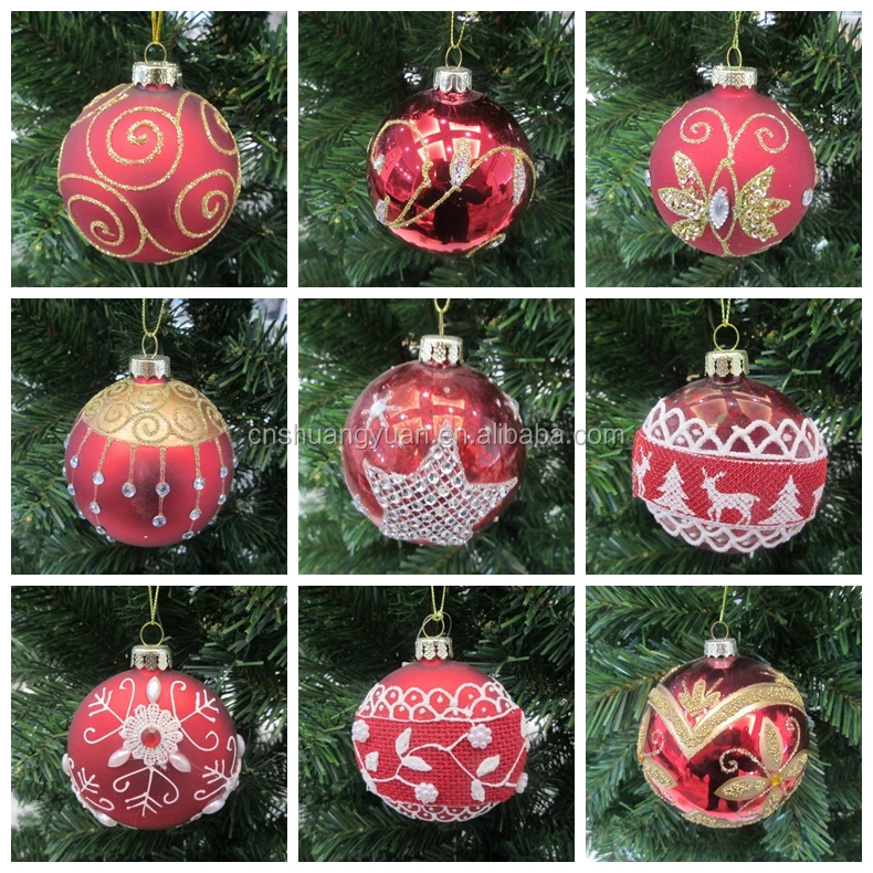 Factory Wholesale 8cm painted Glass Ornament Ball for Christmas Tree