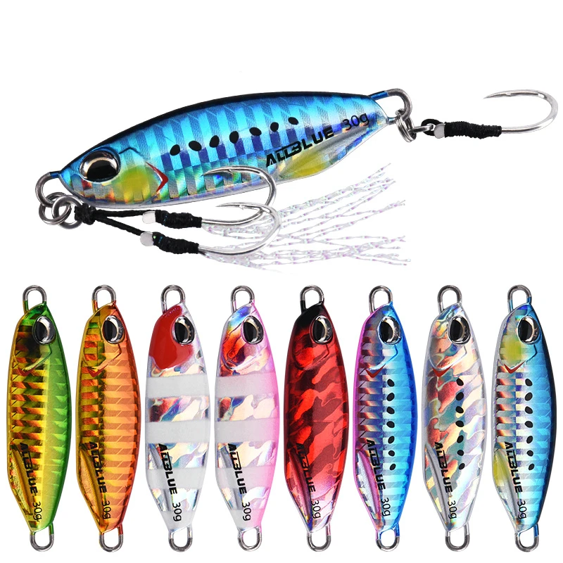 ALLBLUE 20g DRAGER SLOW Saltwater Bass Fishing Lures Shad Slow Jig With Hooks