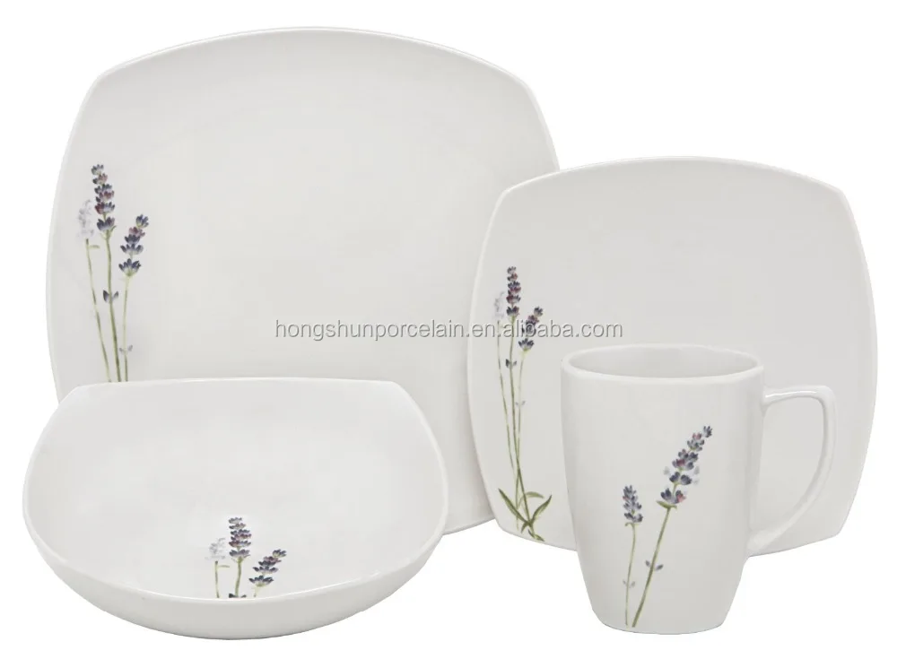 Most popular design ceramic dinnerware sets 16 pieces white porcelain dinner set