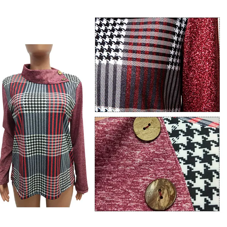 
Ready to ship OEM ODM MC2306 Women Casual Swing Long Sleeve Casual T-shirts Striped Tunic Dress 