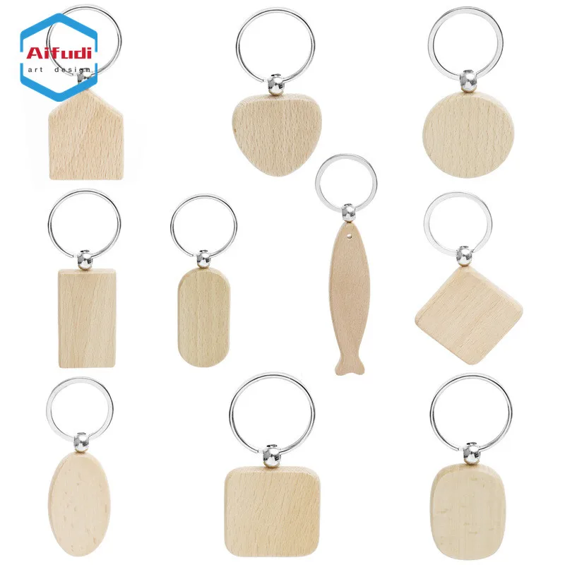 hot sales bulk factory cheap price custom blank wooden key chain keychain