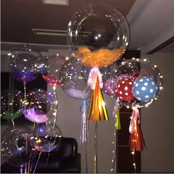 
18inch inflatable helium balloons Clear Transparent PVC thanksgiving Balloon Wedding globos Party Decor baloes led bobo balloon 
