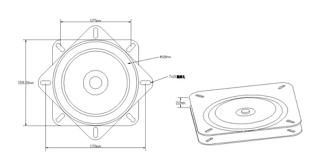 A02 rotating mechanism revolving chair parts ball bearing swivel plate  for furniture