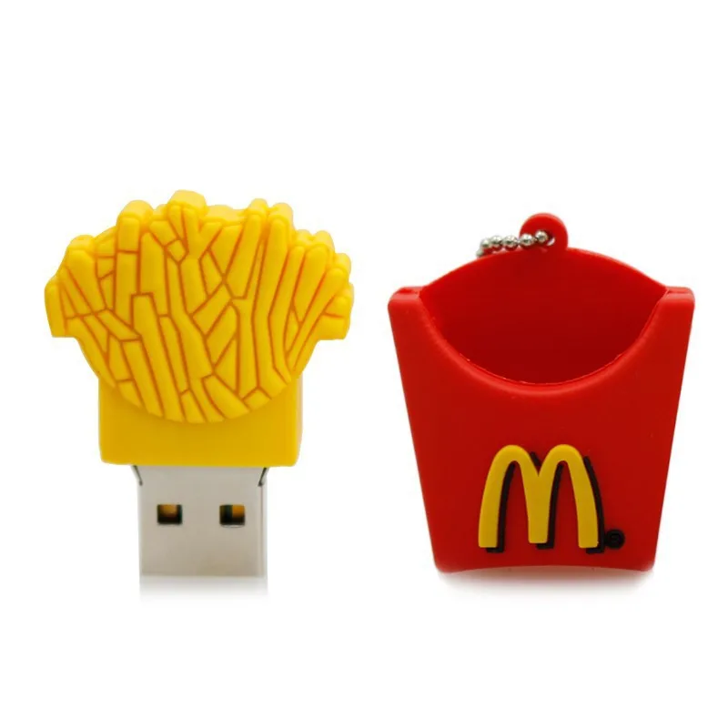 Custom 3D design PVC French Fries USB pendrive PVC food USB Flash Drive