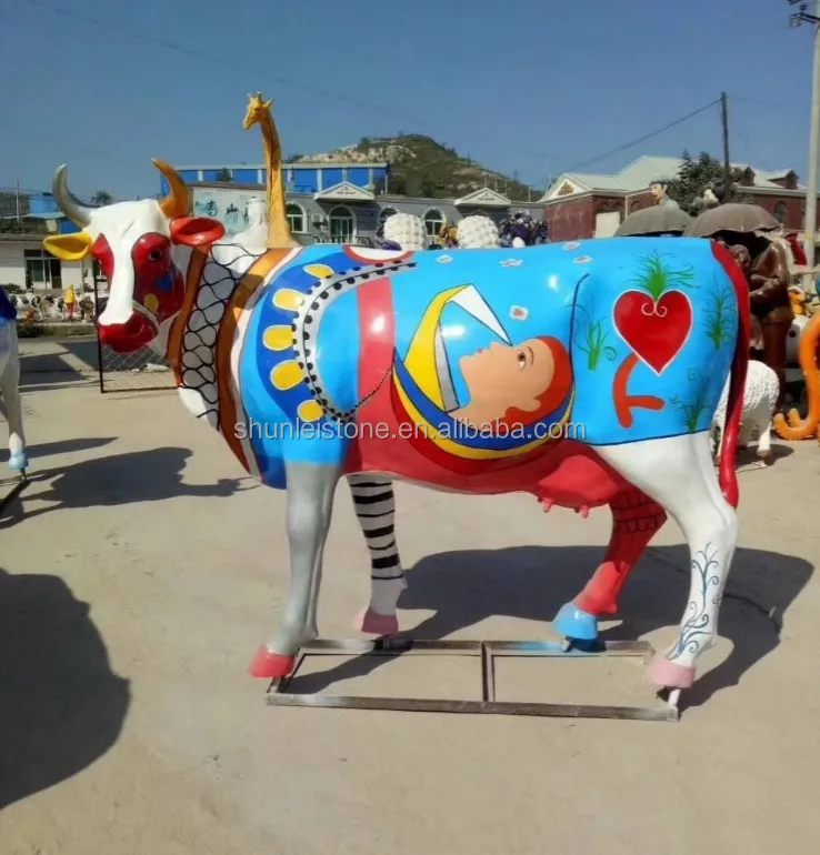 Life Size Cow Statue animal fiberglass sculpture