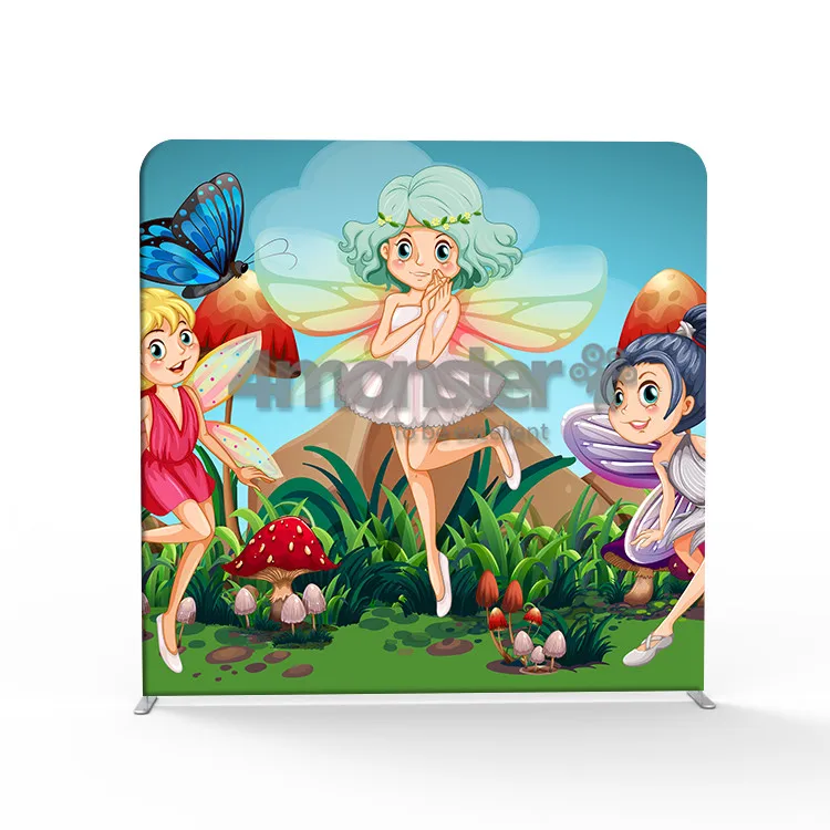 Bright color 3D cubic design 8ft backdrop foto