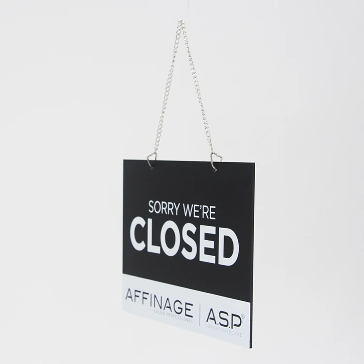 customized acrylic open closed door signs plastic door sign holders shop open closed sign