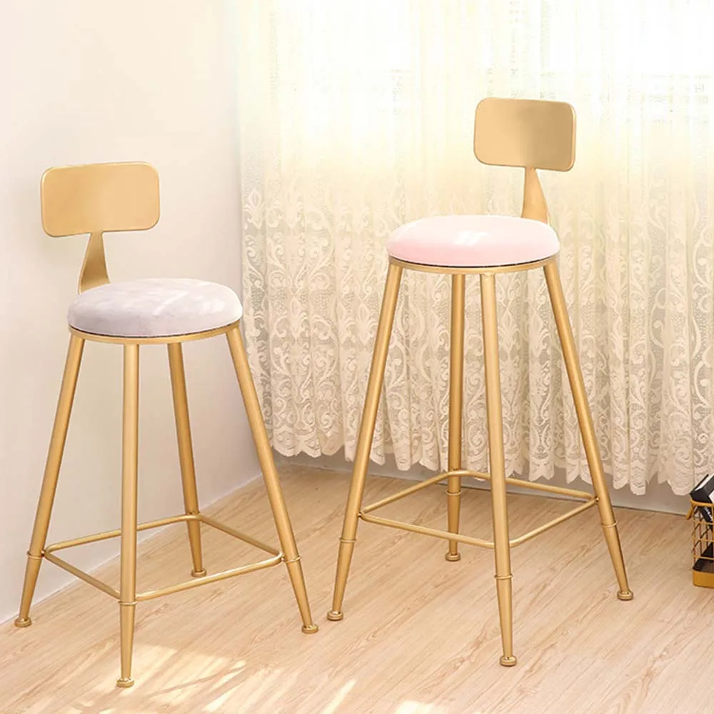 
Nordic iron gold bar stool simple home backrest chair high stool modern cafe bar chair 