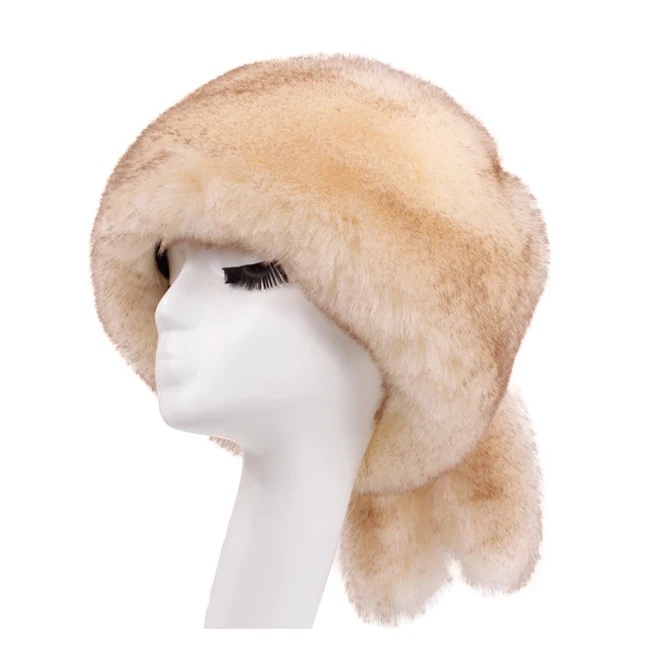 
Factory Price Russian style Silver Fur Trim Hat With Fox Tail 
