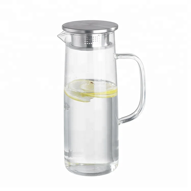 
Factory Promotion Food Grade High Borosilicate Glass fruit infuser pitcher 1300ml 