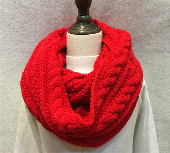 Зимний теплый шерстяной шарф женский корейский крученый жаккардовый простой шарф женский двусторонний вязаный шарф аксессуары для холодной погоды