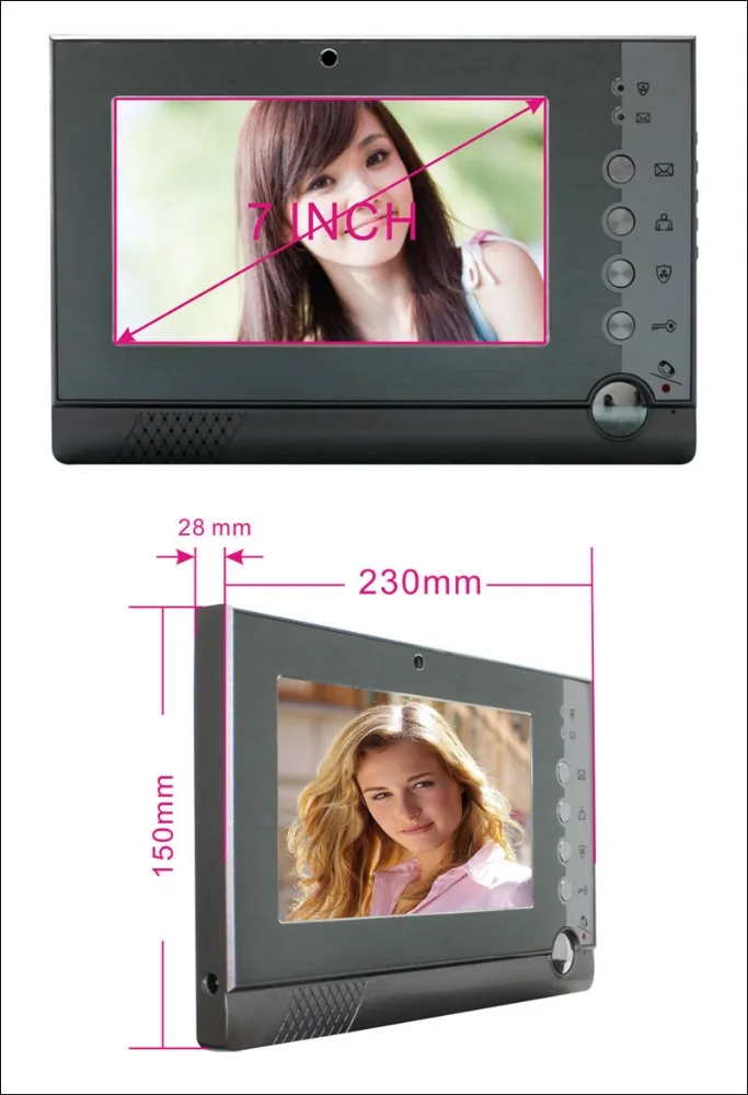 Best Saling ACTOP Wired Doorphone Monitor and Camera Video Doorbell System Night VISION Modern 7 Inch TFT LCD CE FCC ROHS CN;GUA