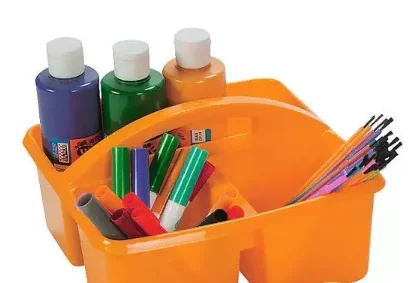 School Specialty  Plastic storage basket for Art Caddies, 3-Compartment Classroom Supply Storage Box
