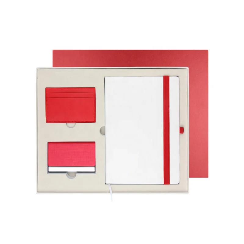 
Pu Leather Card Holder A5 Notebook Diary and Pen Gift Set for Promotion Office Stationery Gift 2021 