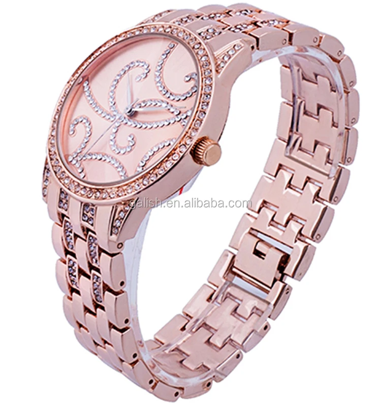 alibaba hot selling rose gold band good quality watch women