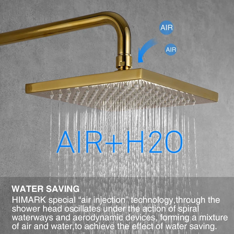 HIMARK bathroom black robinet colonne mitigeur douche columna de ducha gold thermostatic mixer bath & shower faucet system set