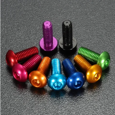 Aluminium alloy 7075 M3 *6 Hex Socket Screws Round Head Cap Screws /Colors Flat Hexagon Socket Button Head Screw(M3,M4,M5