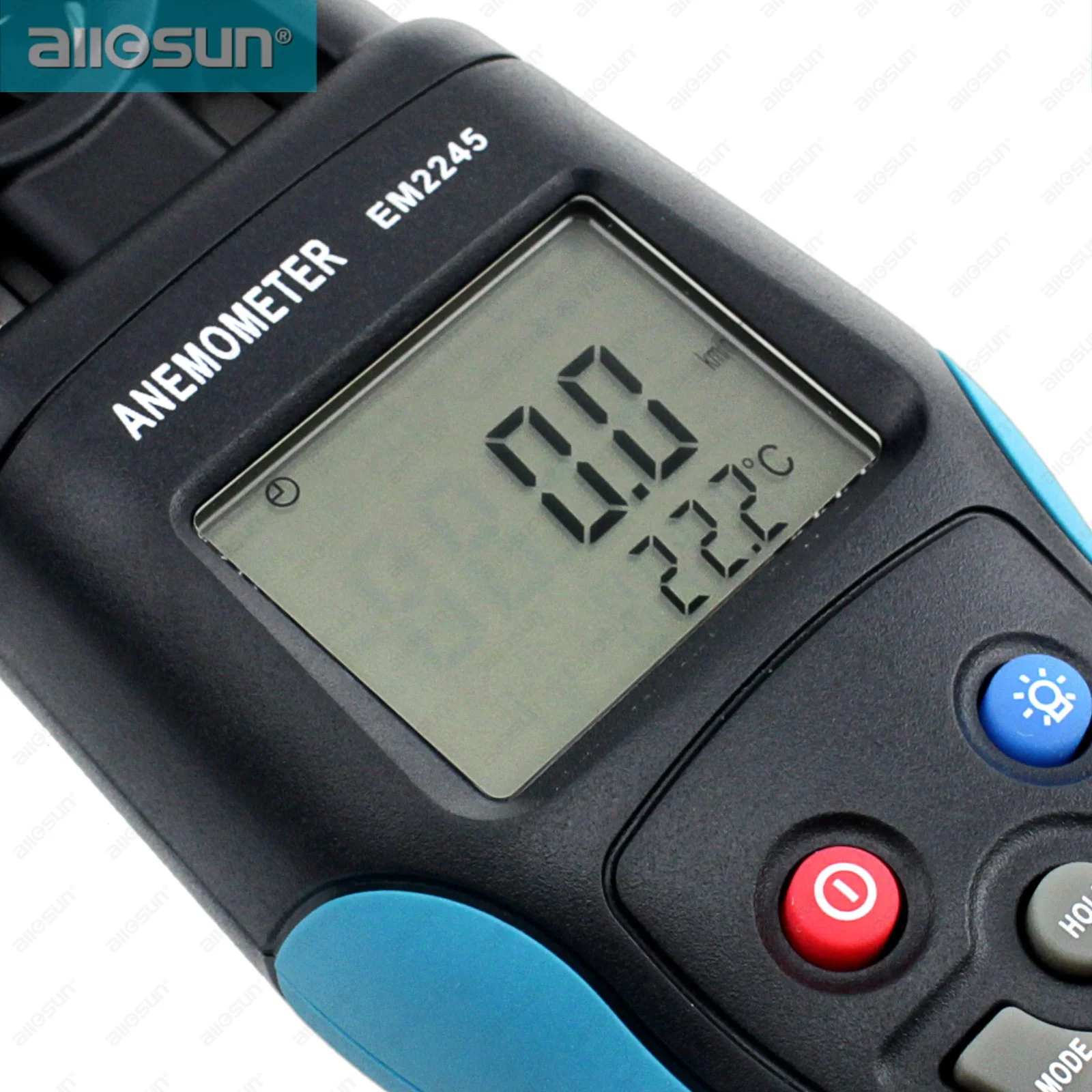 Цифровой анемометр All-sun EM2245, ручной измеритель скорости ветра, ЖК-дисплей, измеритель скорости воздуха, расхода воздуха
