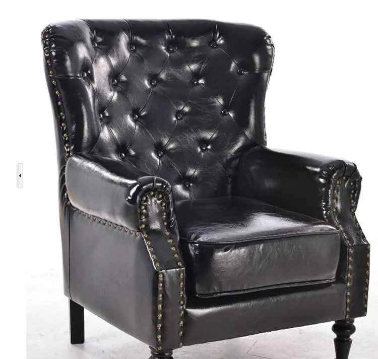
High back leather armchair single seat sofa 