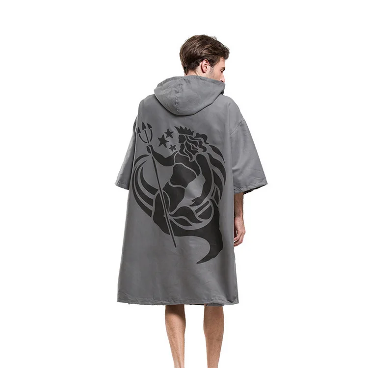 
Swimming And Outdoor Sports Microfiber Towel Surf Poncho Wet Suit Changing Robe With Custom Logo 