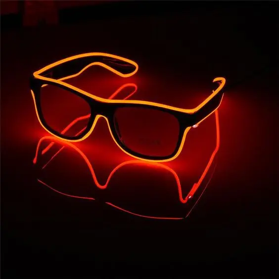 LED Glasses Light Up Shutter Shaped Sunglasses Neon EL Wire Glasses  in Dark Rave Costume Party