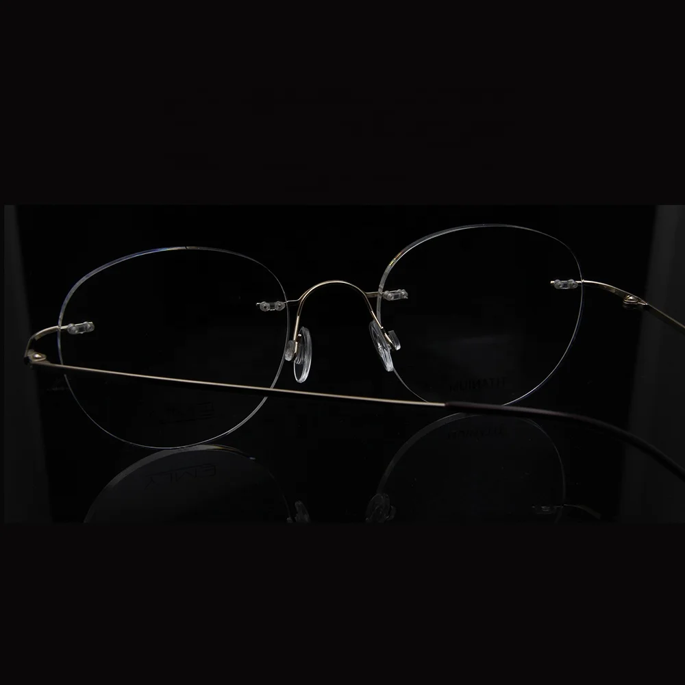 
NO MOQ popular eyewear titanium metal optical glasses frame titan rimless optical frames 