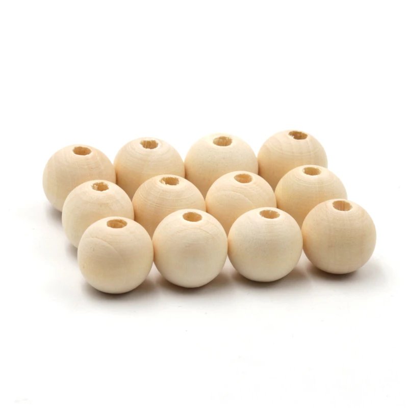 
Safe And Natural Baby Teether Beads 12mm 18mm 20mm Round Wood Beads 