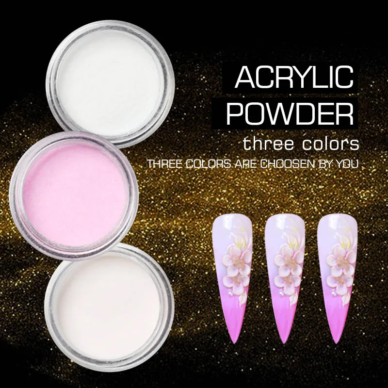 Цветной гель для ногтей акриловый Блестящий полимерный порошок