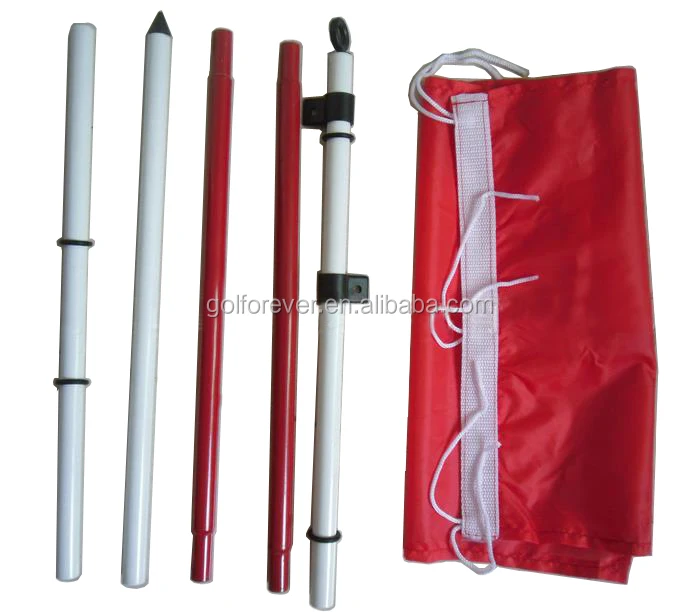 5 section golf flag stick set detachable golf flag pole