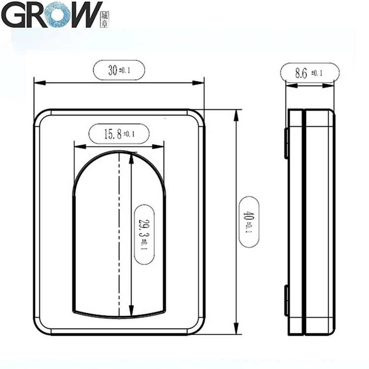 Корпус для контроля доступа по отпечаткам пальцев GROW Black (R300/R301T/R302/R303/R306)