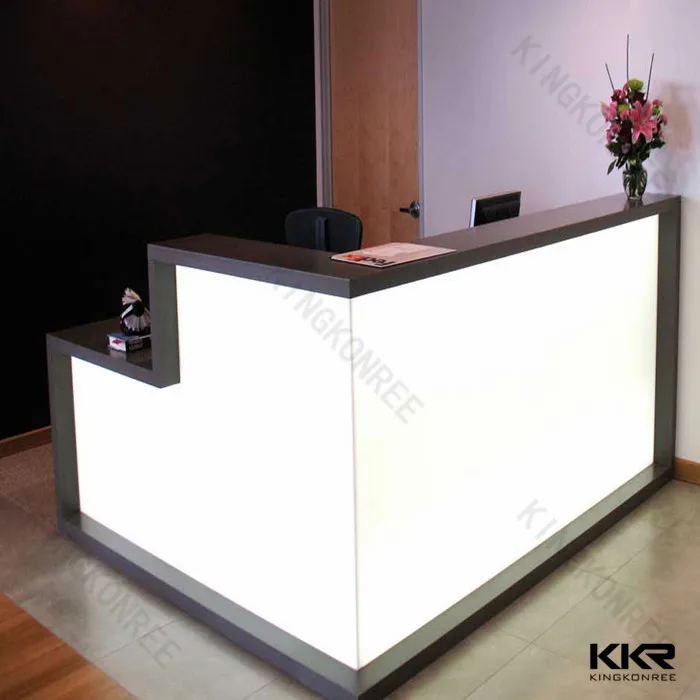 fashion round computer desk white curved reception desk