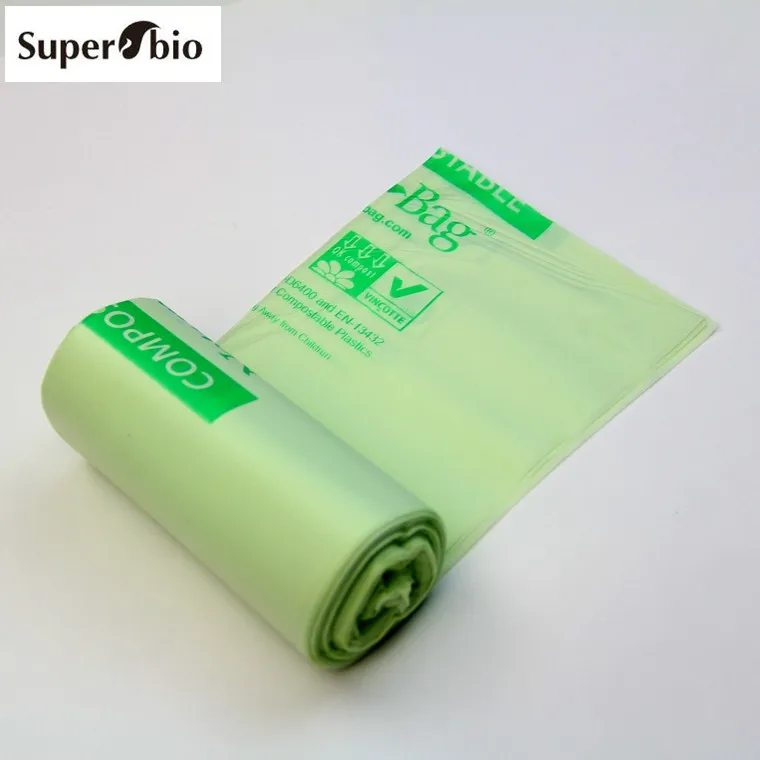 
Wholesale 3 Gallon Eco-friendly Cornstarch 100% biodegradable and Compostable OEM Garbage/Trash Bag On Roll 