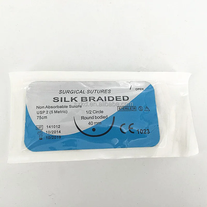 
ZJKR KD911 veterinary surgical suture thread with needle for animal 