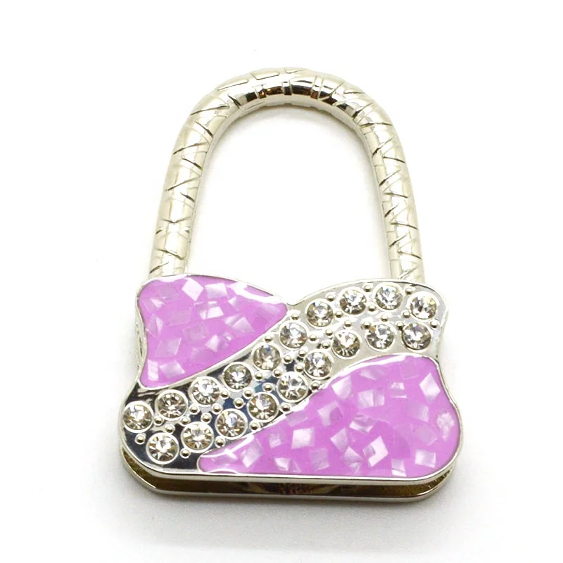 Custom design metal folding zinc alloy woman handbag hook hang for bag
