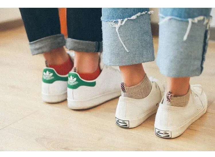 9 видов цветов в этническом стиле женские повседневные штаны в полоску, плотные носки-тапочки унисекс мягкие шерстяные носки в полоску