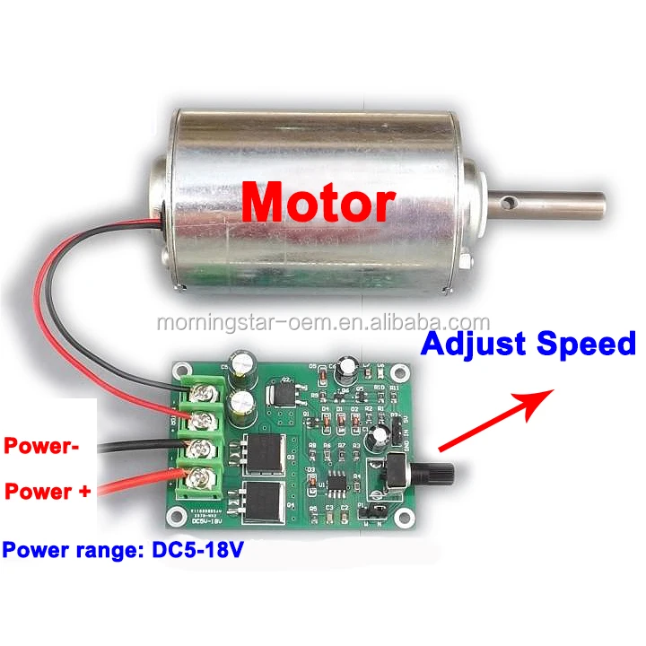 PLC 0-5V DC motor governor DC 5-18V High power PWM Permanent magnet small motor Non-polar speed regulating module board 15A