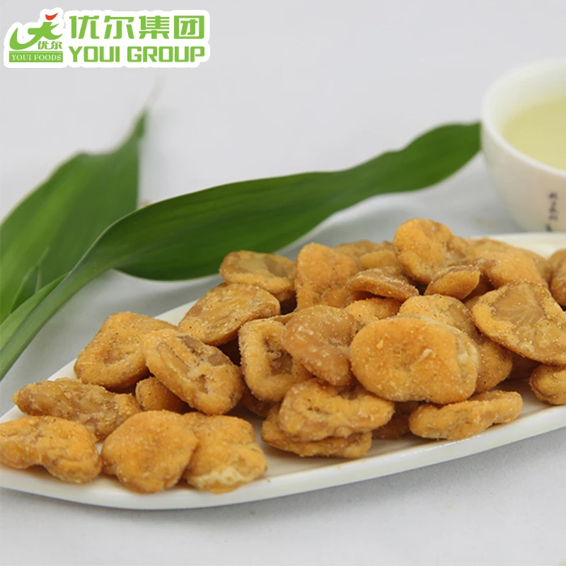 fried and roasted cocoa fava  wasabi broad bean chips  broad beans