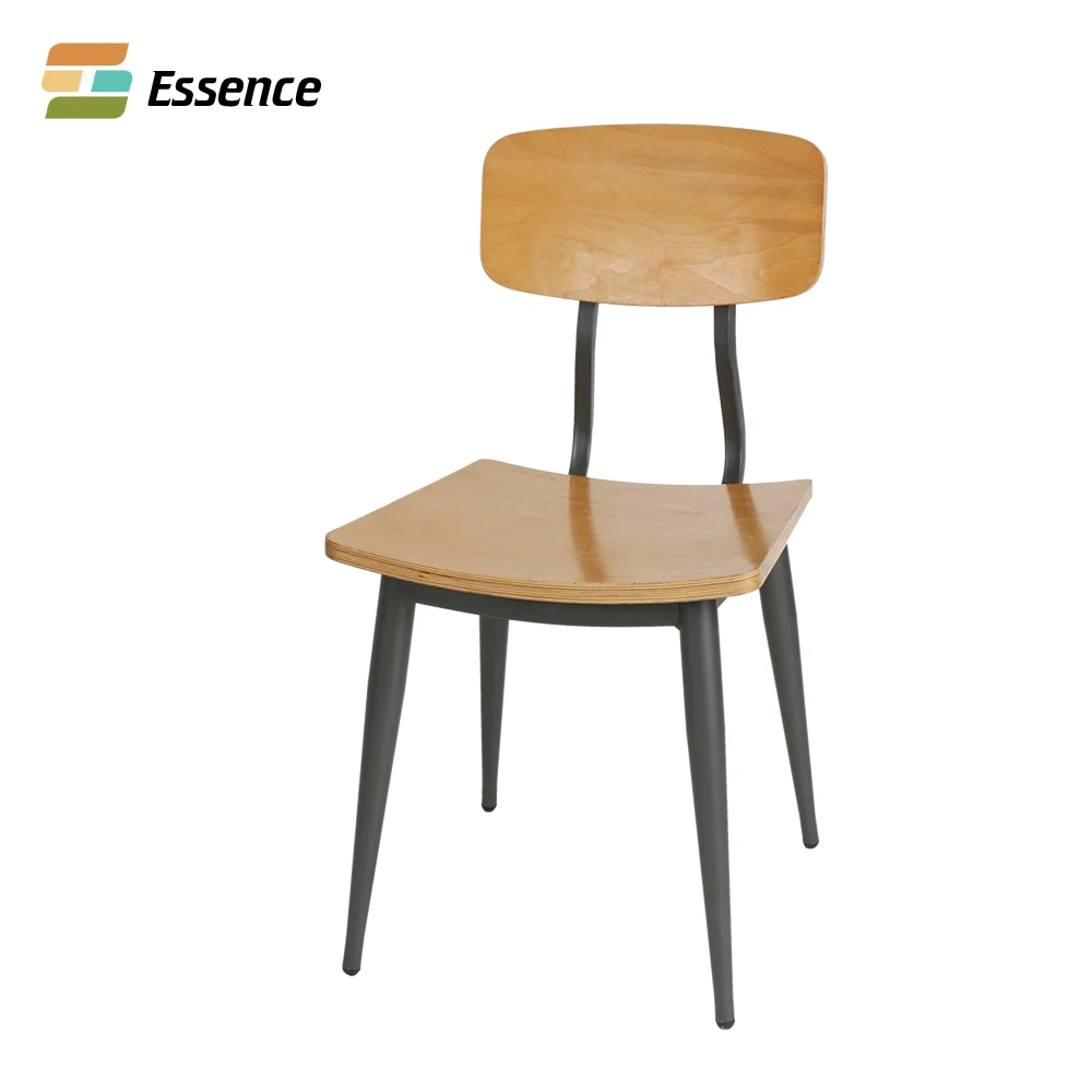Профессиональный дизайн металлический стул с фанерой березы Veener