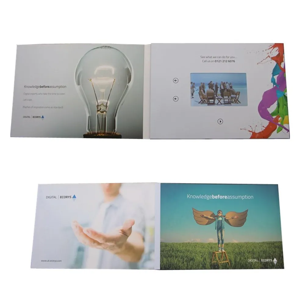 
New Business Folder Advertising Different Screen LCD Video Brochure 
