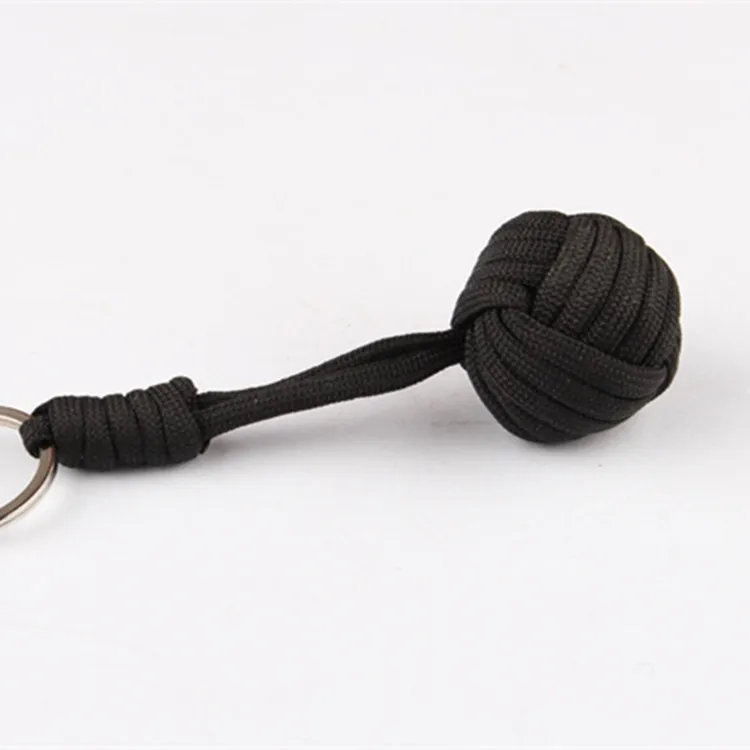 Black survival self defense 550 parachute monkey fist with steel ball