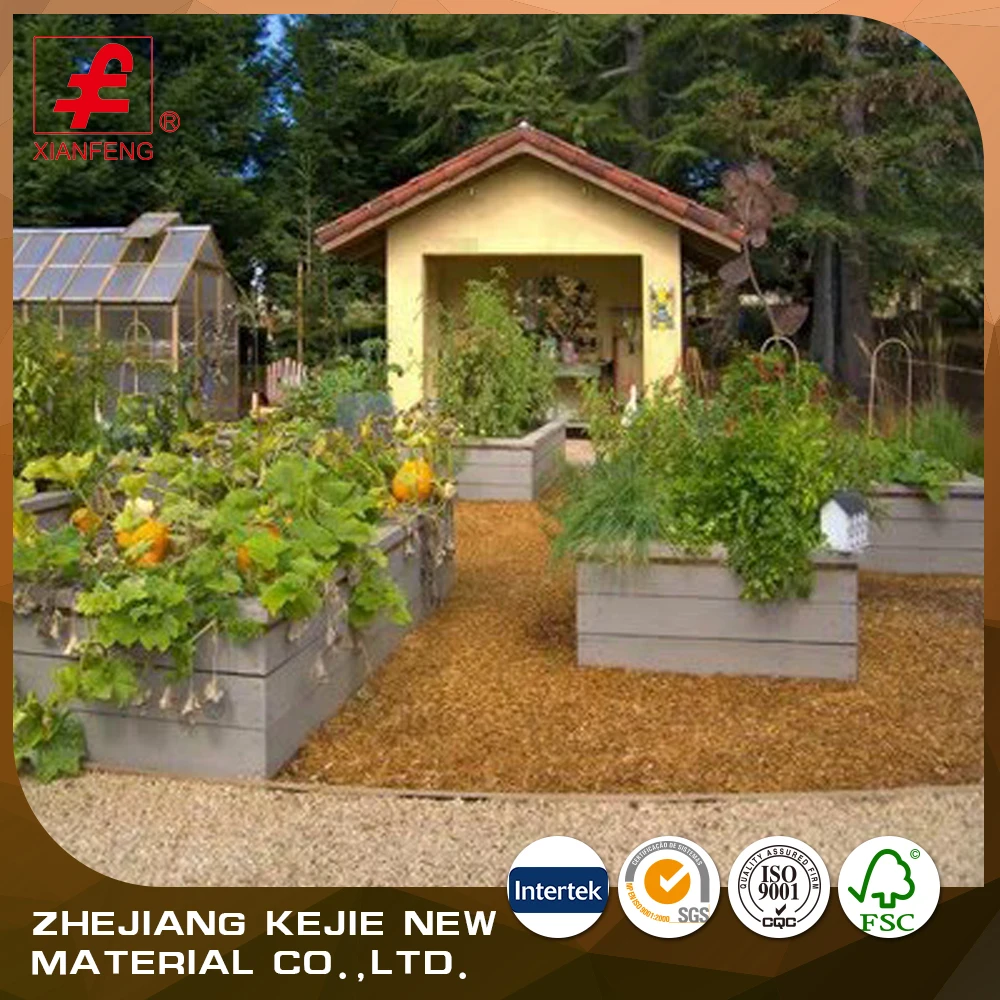 Hot Sale Garden Bed Wood Plastic Composite Wpc Flower Box for Flowers Garden Decoration POTS Outdoor Customized Size Not Coated