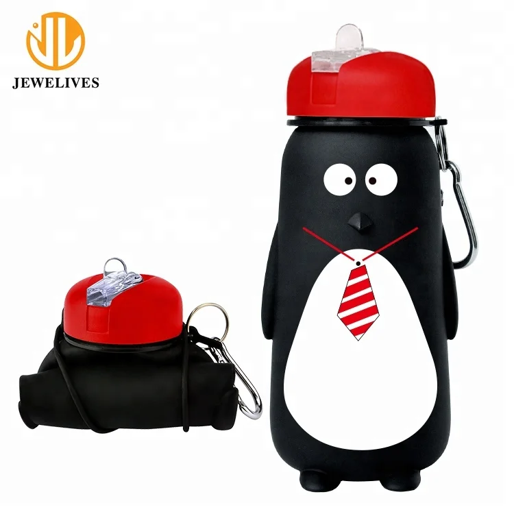 Lovely Penguin Top Sports Silicone Cheap Water Bottles For Kids
