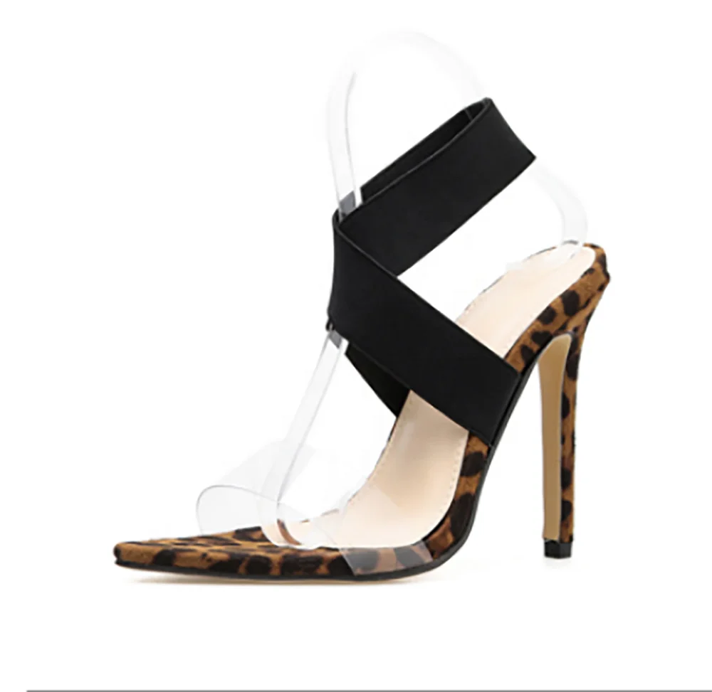 Женские замшевые сандалии на высоком каблуке