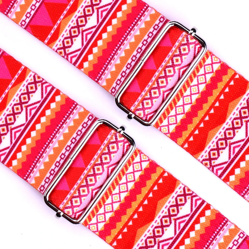 Guitar Strap Chinese Red and Orange Porcelain Adjustable Guitar Strap Unique Gift for Guitarist