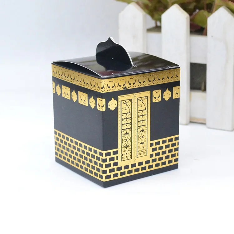 Ramadan decorations hajj mecca pilgrimage gold foil printing kaaba box